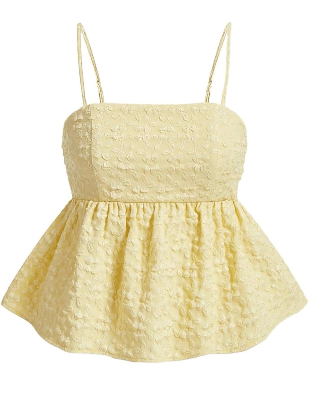 Spaghetti-Strap Peplum Tank Cropped